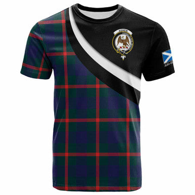 Scottish Agnew Clan Crest Tartan T-Shirt - Scotland Forever Style Front Side Tartan Plaid