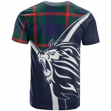 Scottish Agnew Clan Crest Tartan T-Shirt - Bend Style Back Side Tartan Plaid