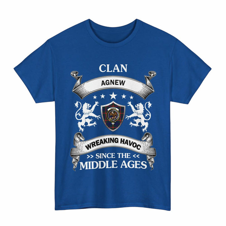 Scottish Agnew Clan Crest Tartan T-Shirt Wreaking Havoc Design Tartan Plaid Royal Color
