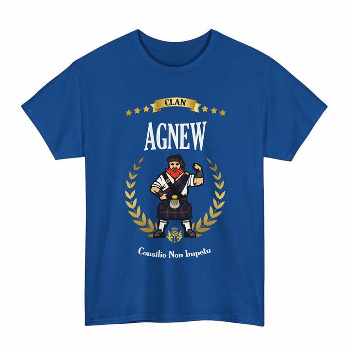 Scottish Agnew Clan Tartan T-Shirt - Motto Scotsman Tartan Plaid Royal Color