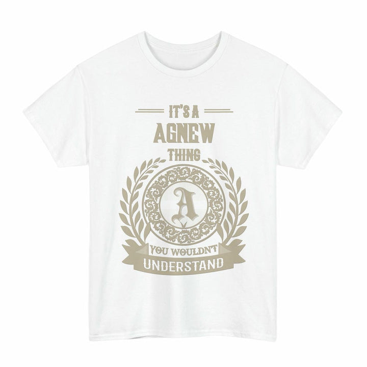 Scottish Agnew Clan Tartan T-Shirt - Vintage Family Name Tartan Plaid White Color