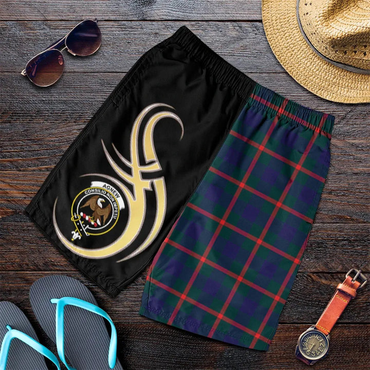 Scottish Agnew Modern Clan Crest Tartan Believe in Me Men's Shorts