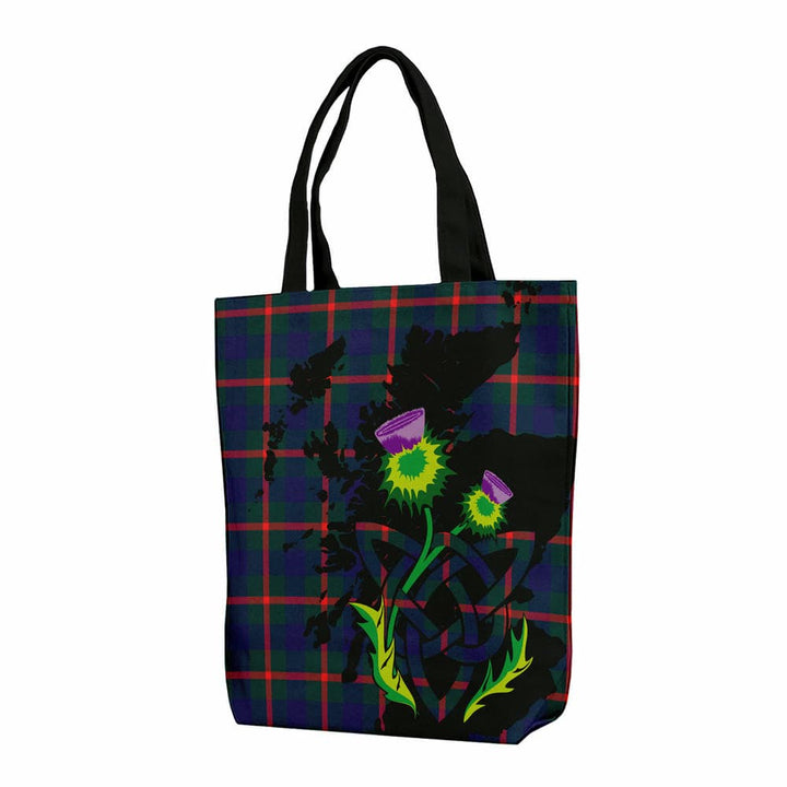 Scottish Agnew Modern Clan Tartan Canvas Bag With Shoulder Strap With Thistle Tartan Plaid 1