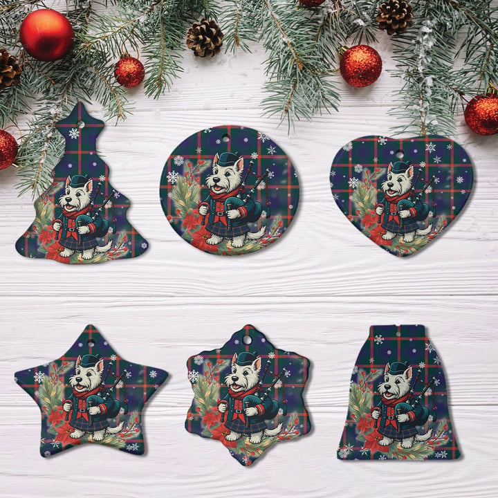 Scottish Agnew Modern Clan Tartan Ceramic Ornament Cute Scottish Terrier Dog All Style Tartan Plaid