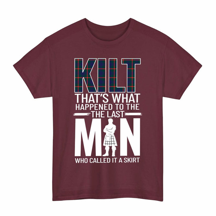Scottish Agnew Modern Clan Tartan Funny Scotland Kilt T-Shirt Tartan Plaid Maroon Color