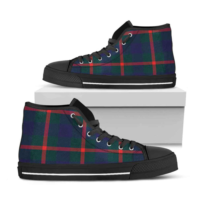 Scottish Agnew Modern Clan Tartan High Top Shoes Black Sole Tartan Plaid