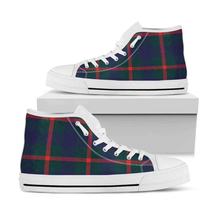 Scottish Agnew Modern Clan Tartan High Top Shoes White Sole Tartan Plaid
