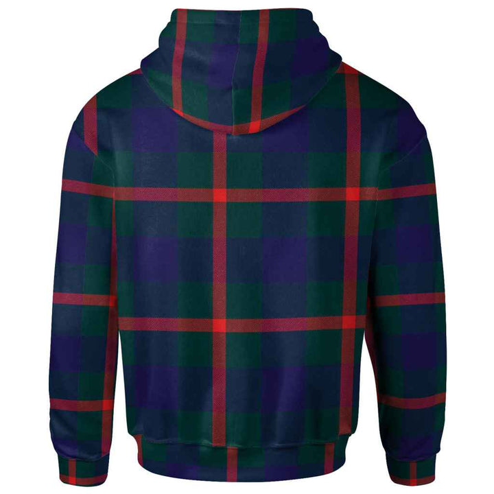Scottish Agnew Modern Clan Tartan Hoodie Back Side Tartan Plaid