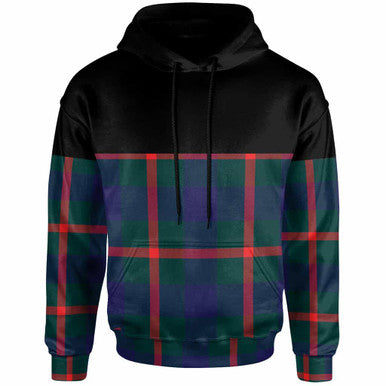 Scottish Agnew Modern Clan Tartan Hoodie - Horizontal Style Front Side Tartan Plaid