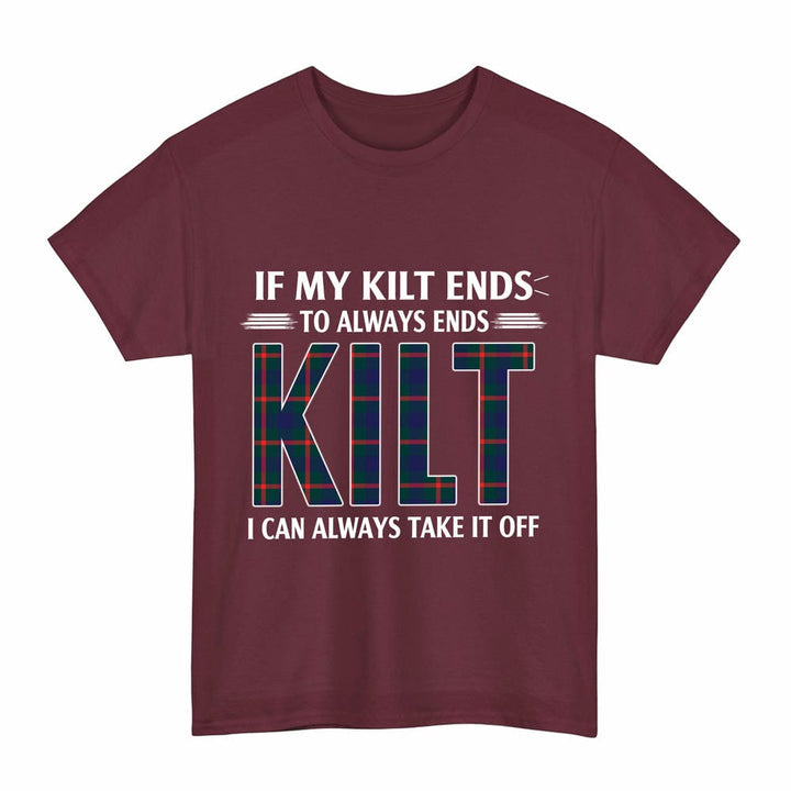 Scottish Agnew Modern Clan Tartan Kilt Pride T-Shirt Tartan Plaid Maroon Color