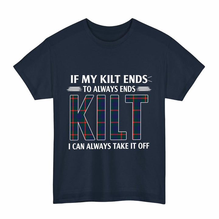 Scottish Agnew Modern Clan Tartan Kilt Pride T-Shirt Tartan Plaid Navy Color