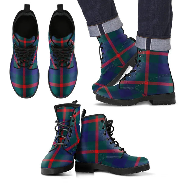 Scottish Agnew Modern Clan Tartan Leather Boots