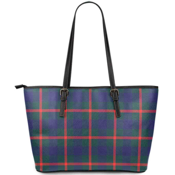 Scottish Agnew Modern Clan Tartan Leather Tote Tartan Plaid