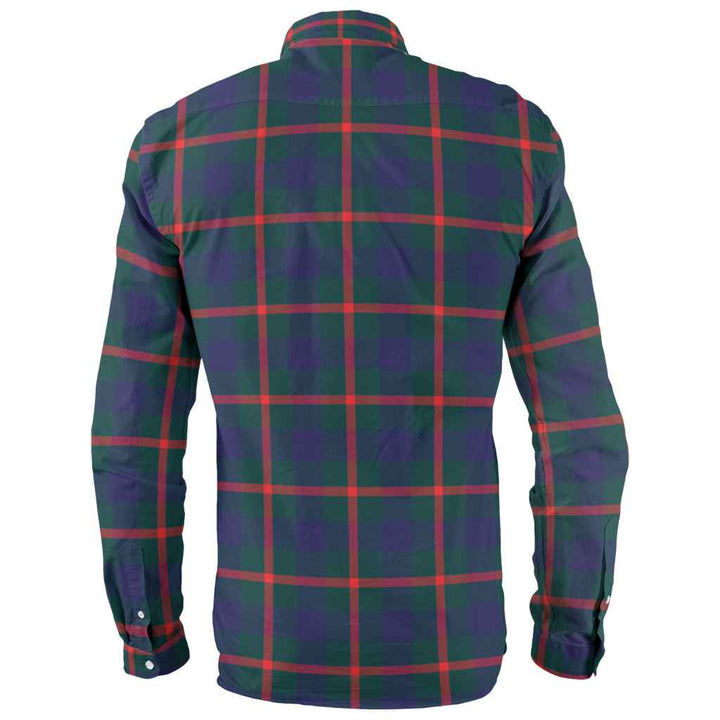Scottish Agnew Modern Clan Tartan Long Sleeve Shirt Back Side Tartan Plaid