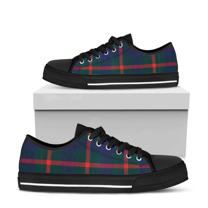 Scottish Agnew Modern Clan Tartan Low Top Shoes Black Sole Tartan Plaid
