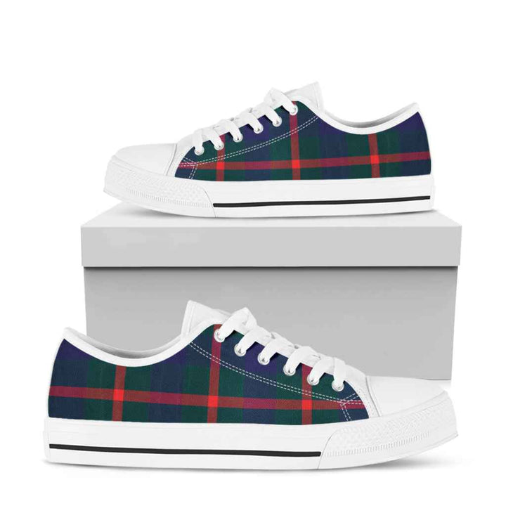Scottish Agnew Modern Clan Tartan Low Top Shoes White Sole Tartan Plaid