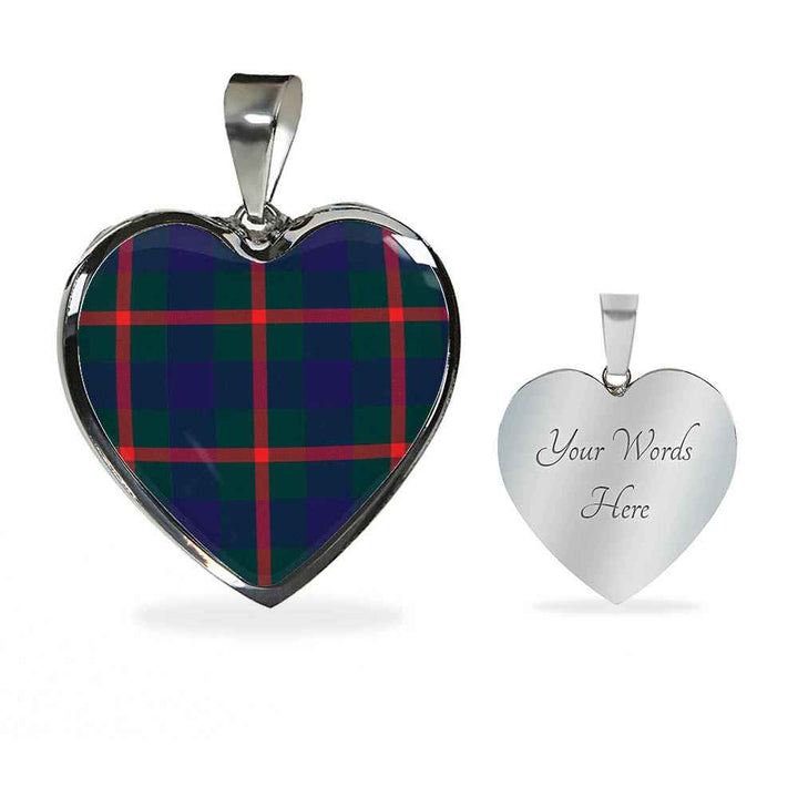 Scottish Agnew Modern Clan Tartan Necklace Heart Tartan Plaid 3