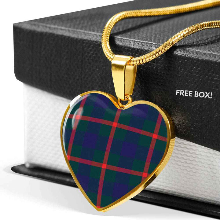 Scottish Agnew Modern Clan Tartan Necklace Heart Tartan Plaid 6