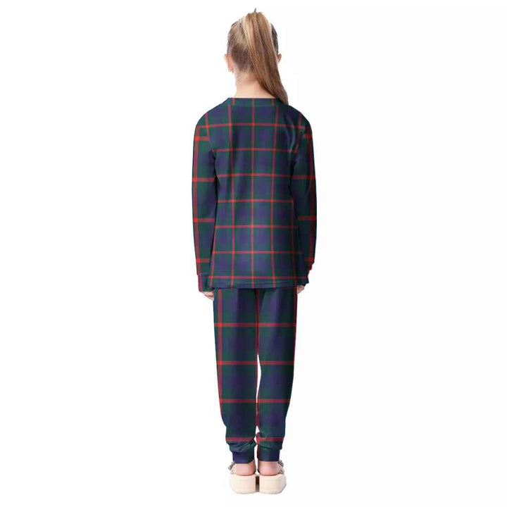 Scottish Agnew Modern Clan Tartan Pajama Set Kid Back Side Tartan Plaid