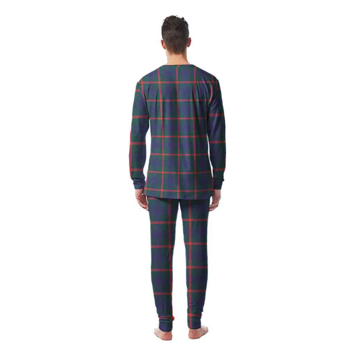 Scottish Agnew Modern Clan Tartan Pajama Set Men Back Side Tartan Plaid