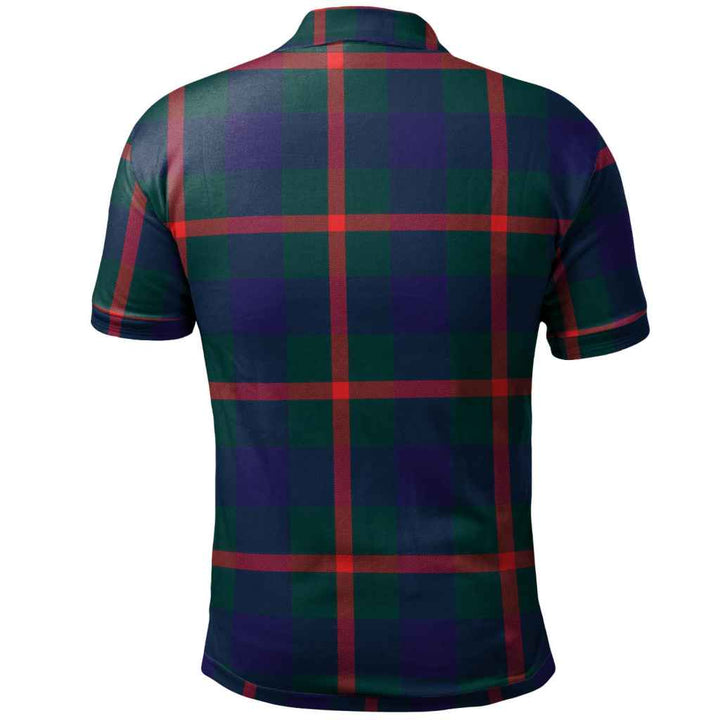 Scottish Agnew Modern Clan Tartan Polo Shirt Back Side Tartan Plaid