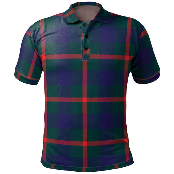Scottish Agnew Modern Clan Tartan Polo Shirt Front Side Tartan Plaid