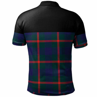 Scottish Agnew Modern Clan Tartan Polo Shirt - Horizontal Style Back Side Tartan Plaid