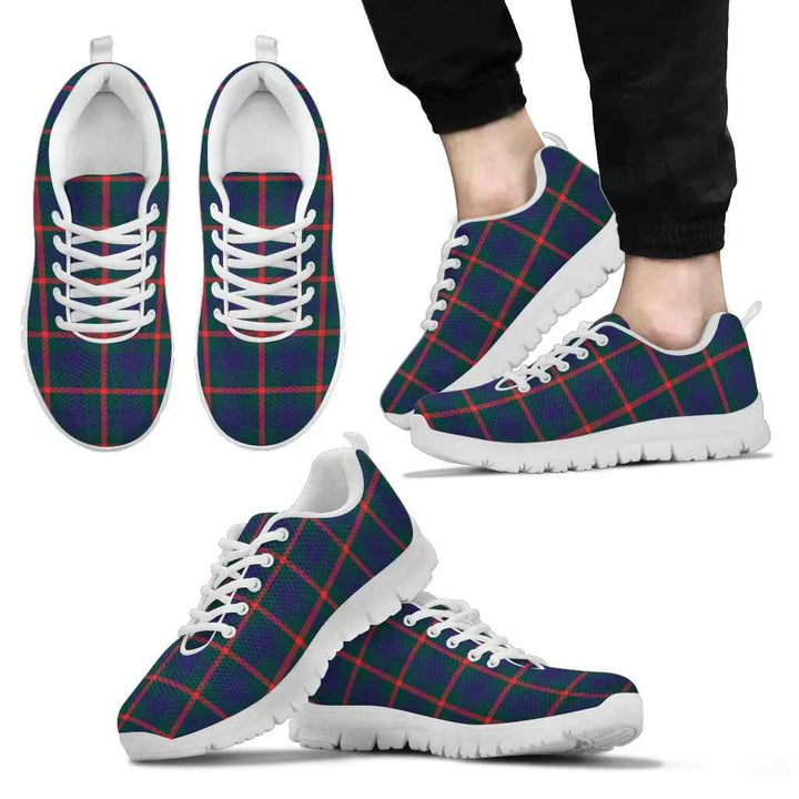Scottish Agnew Modern Clan Tartan Sneakers White Sole Tartan Plaid