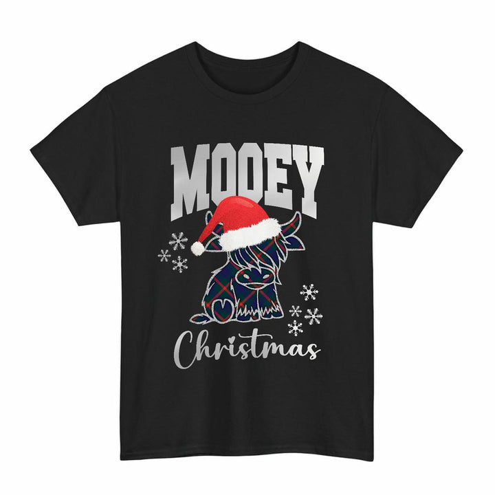 Scottish Agnew Modern Clan Tartan T-Shirt - Mooey Christmas Tartan Plaid Black Color