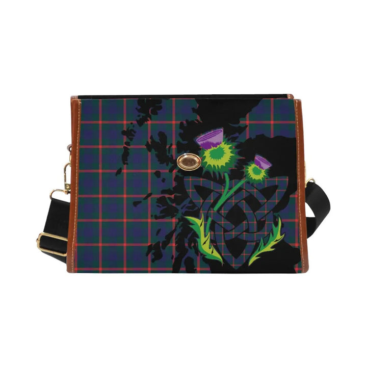 Scottish Agnew Modern Clan Tartan Waterproof Canvas Bag With Thistle Tartan Plaid 2
