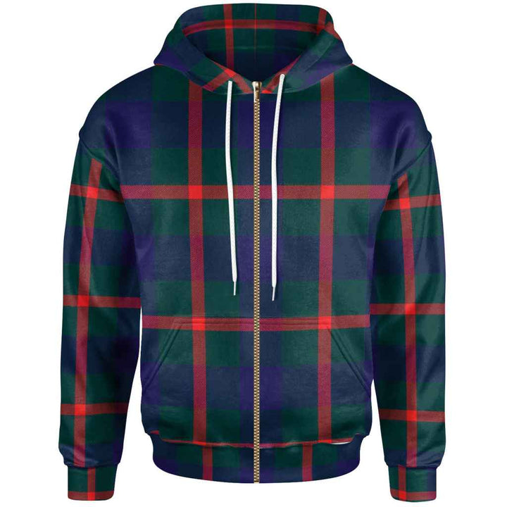 Scottish Agnew Modern Clan Tartan Hoodie Zip Tartan Plaid