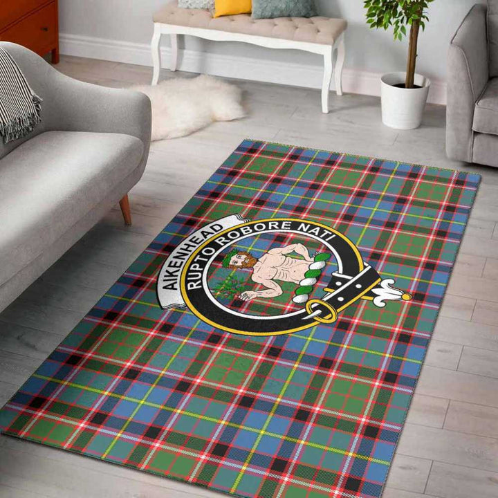 Scottish Aikenhead Clan Crest Tartan Area Rug Tartan Plaid 1