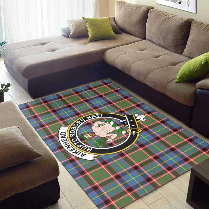 Scottish Aikenhead Clan Crest Tartan Area Rug Tartan Plaid 2