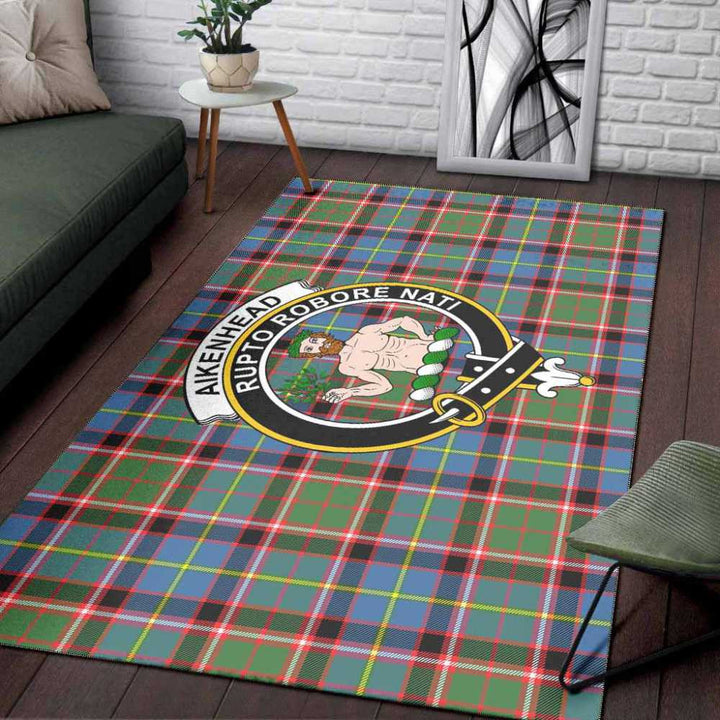 Scottish Aikenhead Clan Crest Tartan Area Rug Tartan Plaid 3