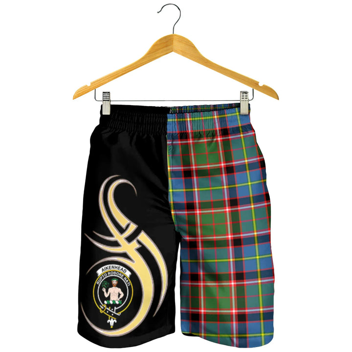 Scottish Aikenhead Clan Crest Tartan Believe in Me Men's Shorts