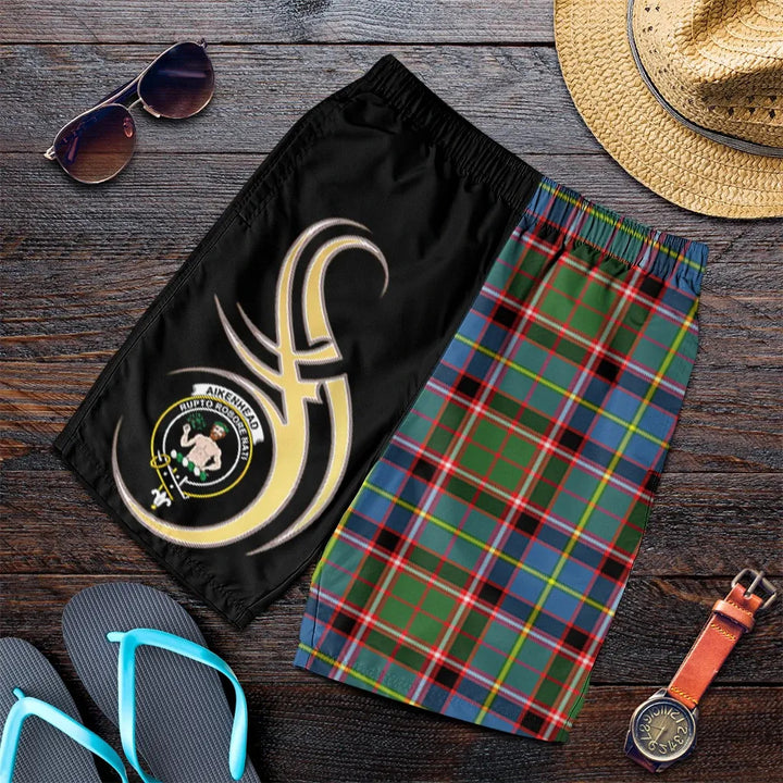 Scottish Aikenhead Clan Crest Tartan Believe in Me Men's Shorts