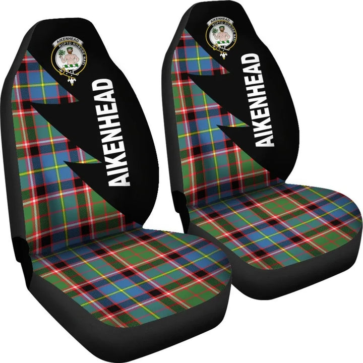 Scottish Aikenhead Clan Crest Tartan Car Seat Covers - Flash Style 4