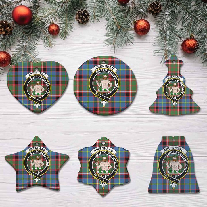 Scottish Aikenhead Clan Crest Tartan Ceramic Ornament All Tartan Plaid
