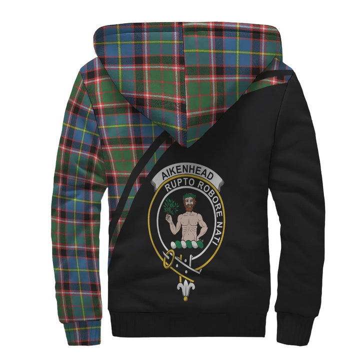 Scottish Aikenhead Clan Crest Tartan Curve Sherpa Hoodie