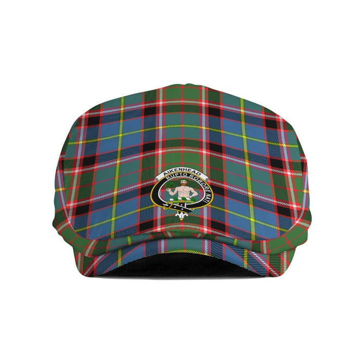 Scottish Aikenhead Clan Crest Tartan Flat Cap Tartan Plaid 1