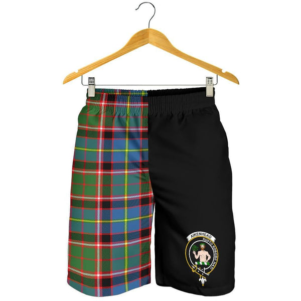 Scottish Aikenhead Clan Crest Tartan Half of Me Men's Shorts