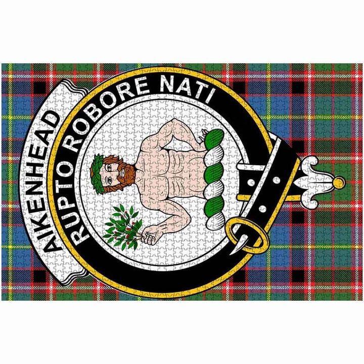 Scottish Aikenhead Clan Crest Tartan Jigsaw Puzzle 2
