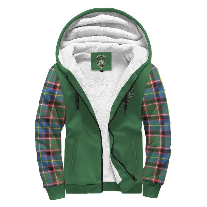 Scottish Aikenhead Clan Crest Tartan Plaid Sleeve Sherpa Hoodie