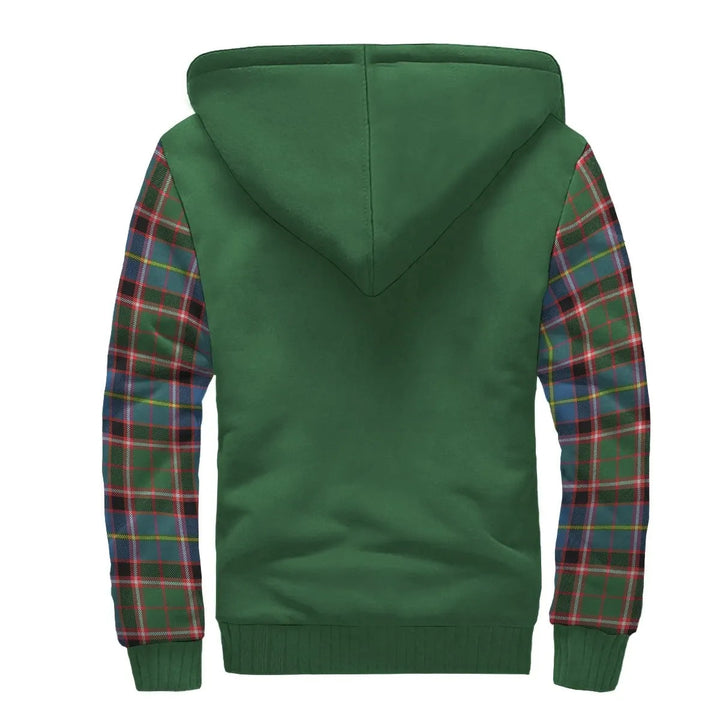 Scottish Aikenhead Clan Crest Tartan Plaid Sleeve Sherpa Hoodie