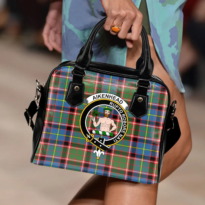 Scottish Aikenhead Clan Crest Tartan Shoulder Handbag Tartan Plaid 2
