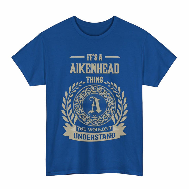 Scottish Aikenhead Clan Tartan T-Shirt - Vintage Family Name Tartan Plaid Royal Color