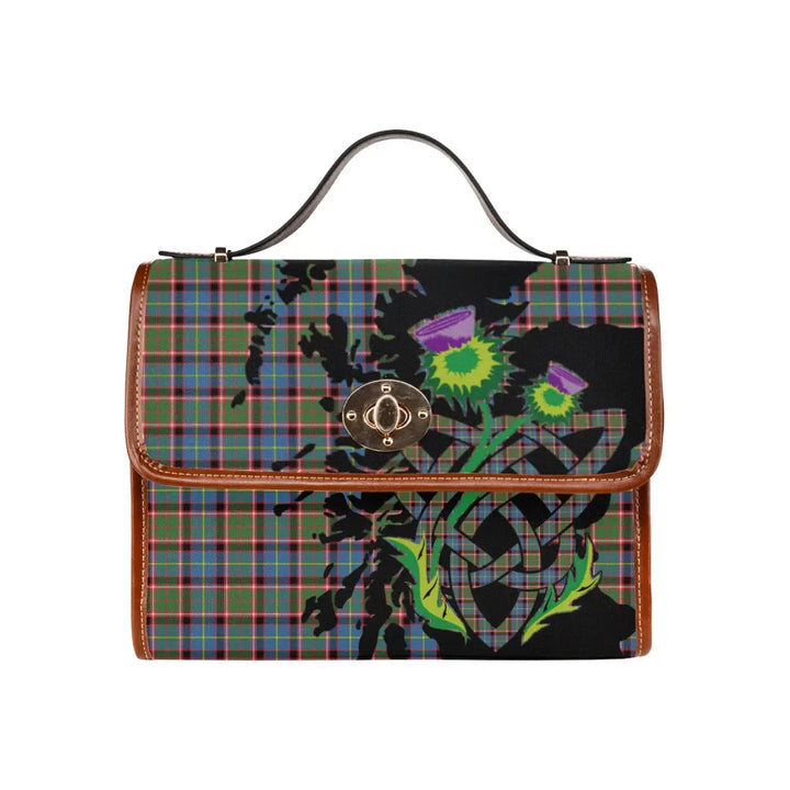 Scottish Aikenhead Clan Tartan Waterproof Canvas Bag With Thistle Tartan Plaid 2