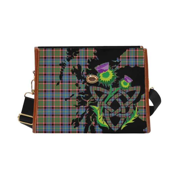 Scottish Aikenhead Clan Tartan Waterproof Canvas Bag With Thistle Tartan Plaid 1