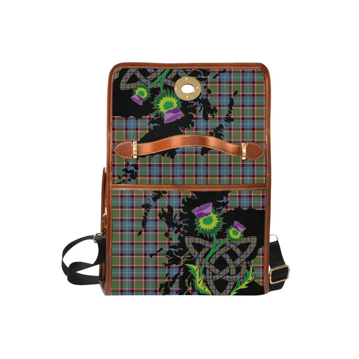 Scottish Aikenhead Clan Tartan Waterproof Canvas Bag With Thistle Tartan Plaid 6