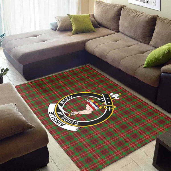 Scottish Ainslie Clan Crest Tartan Area Rug Tartan Plaid 2